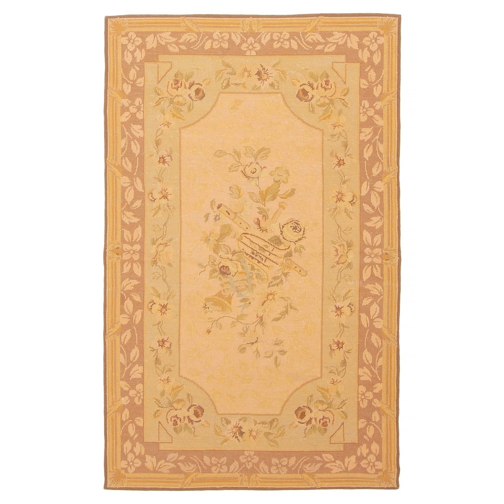 ECARPETGALLERY Flat-Weave Dynasty Beige Cotton Tapestry Kilim - 2'11 x 4'8