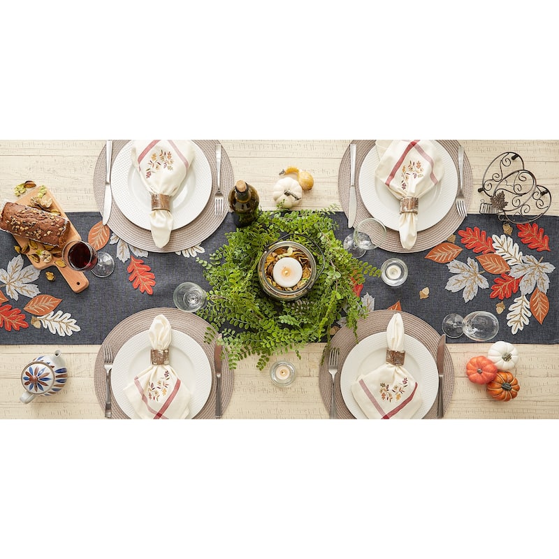 DII Embroidered Table Runner 14x70
