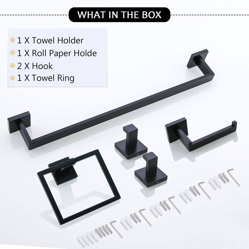 Topcraft Wall Mounted Stainless Steel Bathroom Accessory Set of 5
