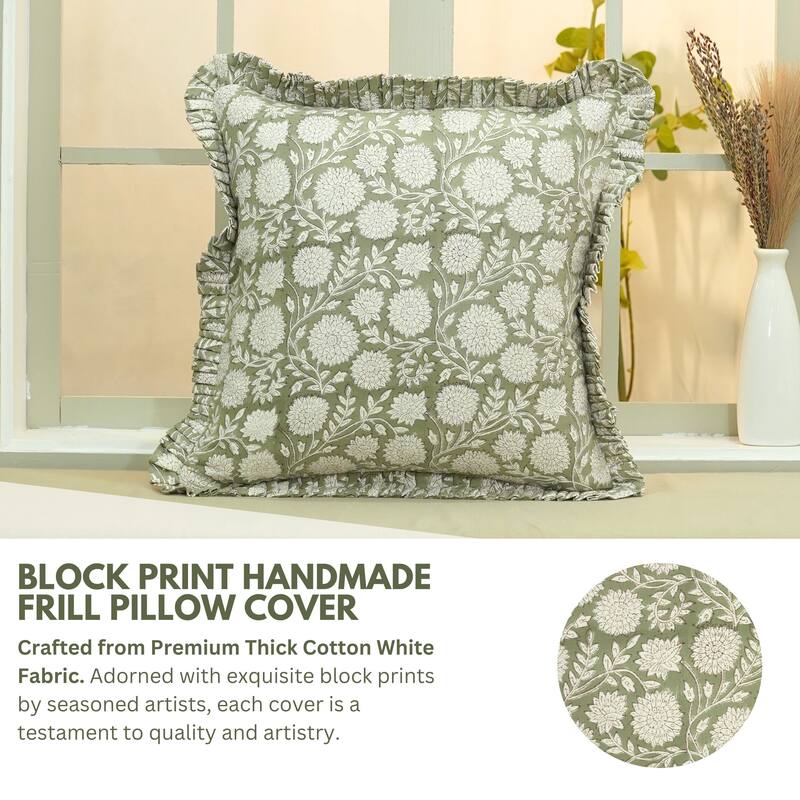 Sustainable Green Throw Pillow Cover By Fabdivine- RAJAT