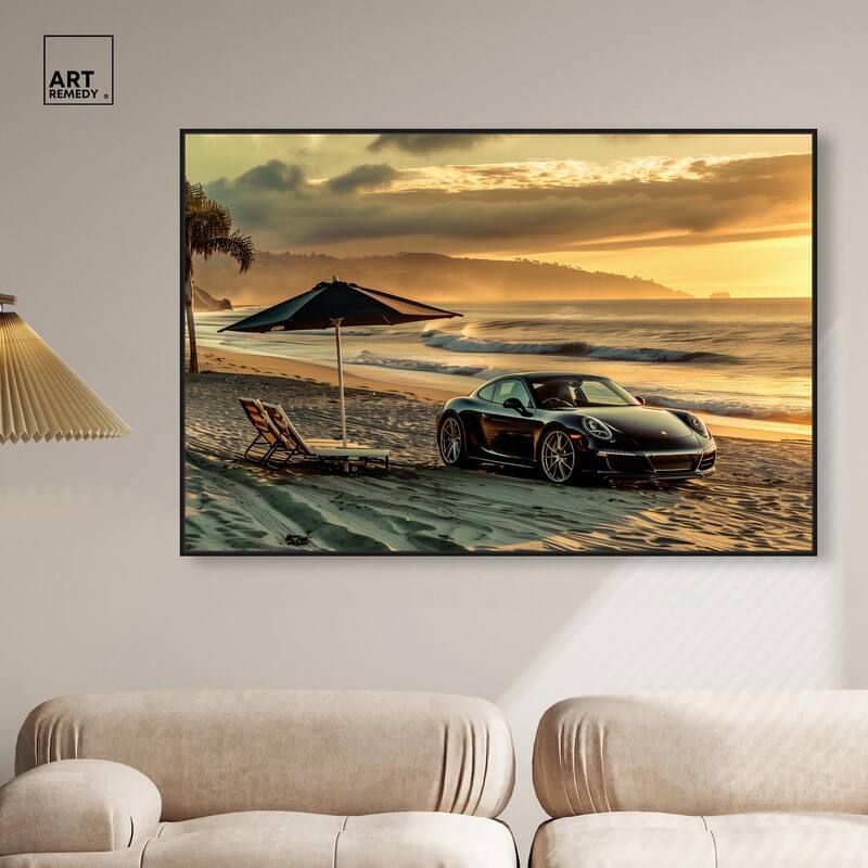 Lovely Sunset Beach Drive Canvas by Art Remedy
