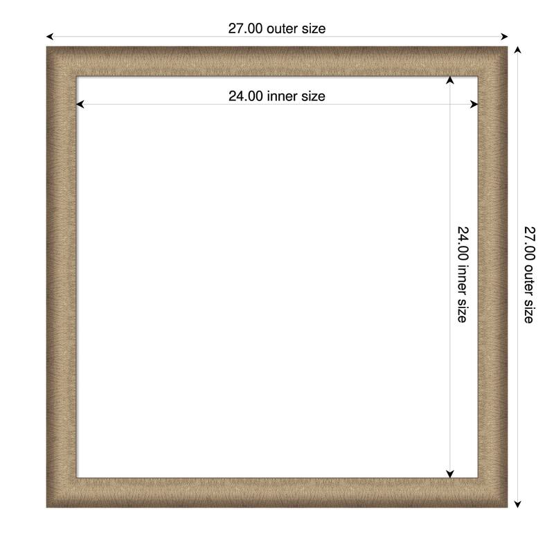 Amanti Art Elegant Brushed Bronze Narrow Framed Dry Erase Magnetic Board - 27 x 27 in - Elegant Brushed Bronze Narrow