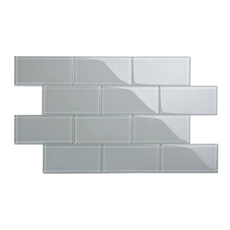 True Gray 3x6 Glass Subway Tile
