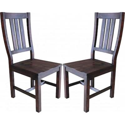 Artisan Design Solid Mahogany Wood Dining Chairs (Set of 2)