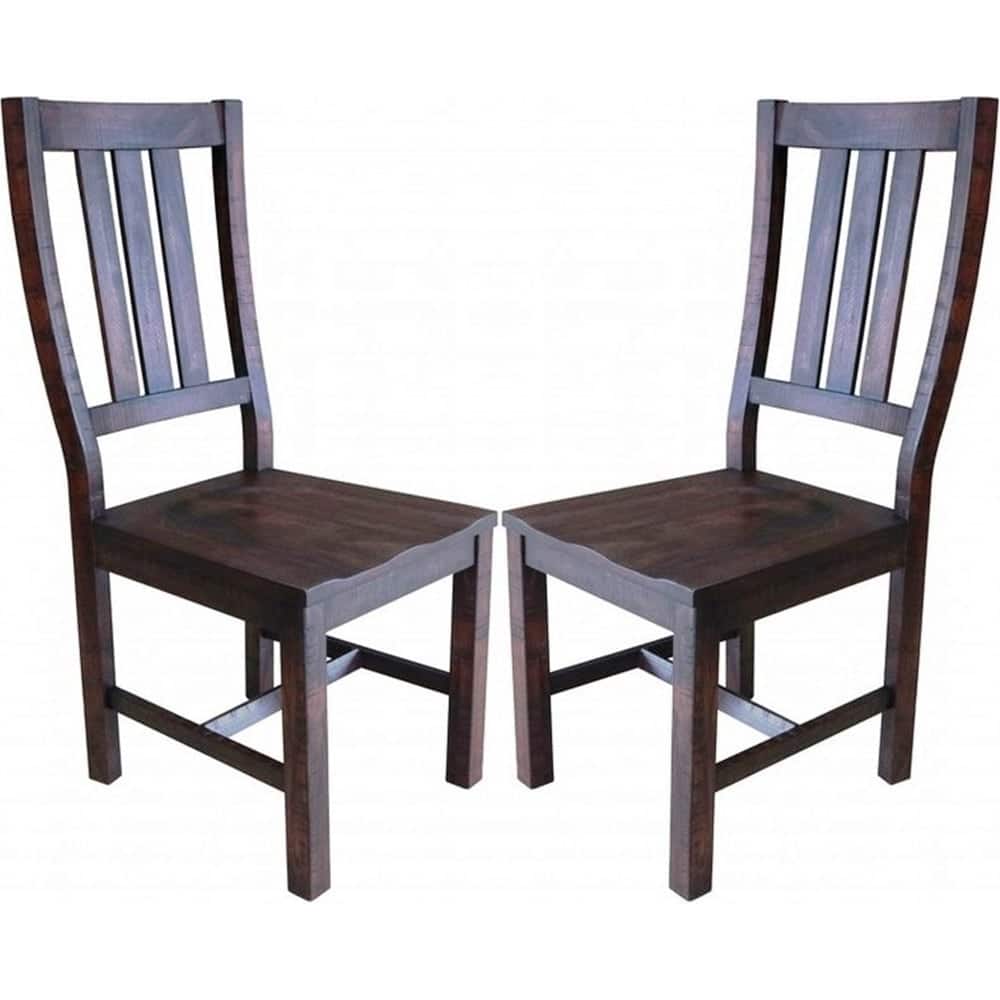 Artisan Design Solid Mahogany Wood Dining Chairs (Set of 2)