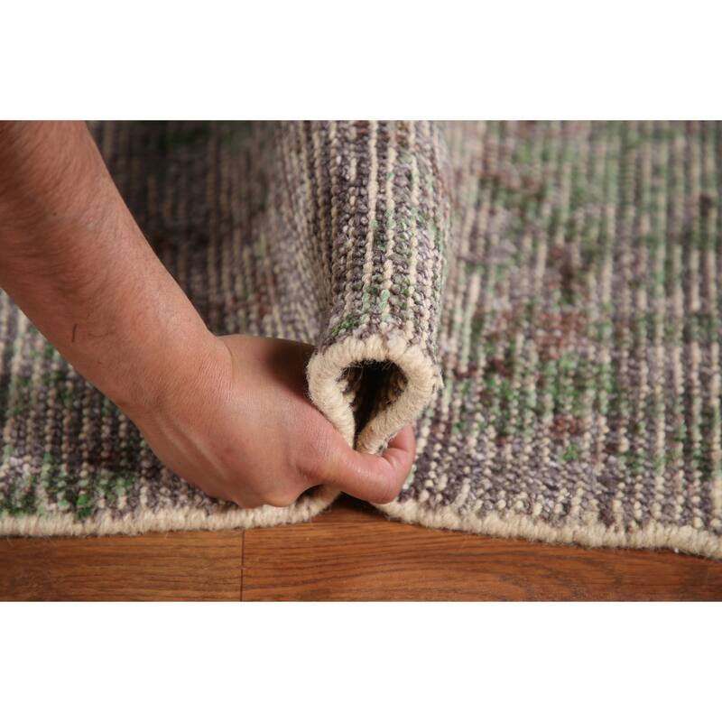 Abstract Modern Area Rug Hand-Knotted Bedroom Wool Carpet - 8'0"x 9'9"