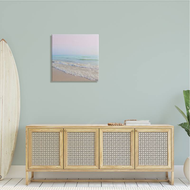 Stupell Aesthetic Beach Pastel Foamy Waves Pink Skies Canvas Wall Art - Multi-Color