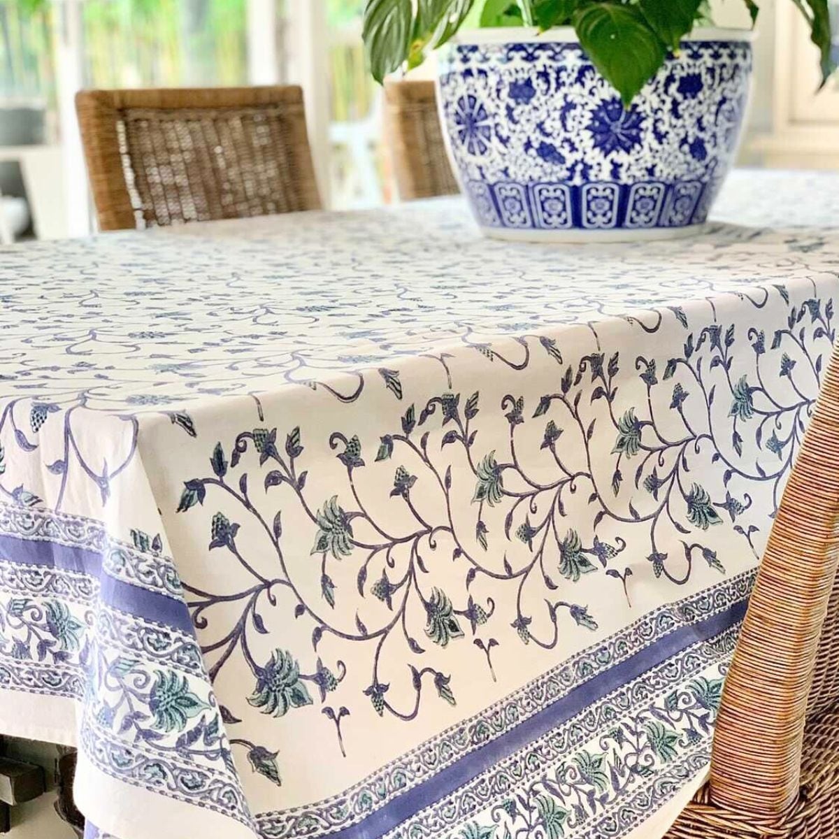 Rectangular Tablecloth- Green Ivy floral