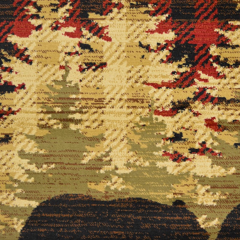 American Destination Lodge Bear Plaid Rug