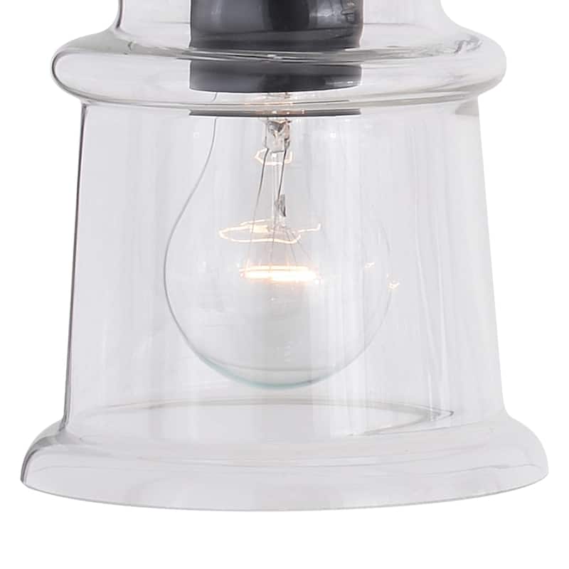 Toledo Black Industrial Farmhouse Clear Glass Vanity Fixture
