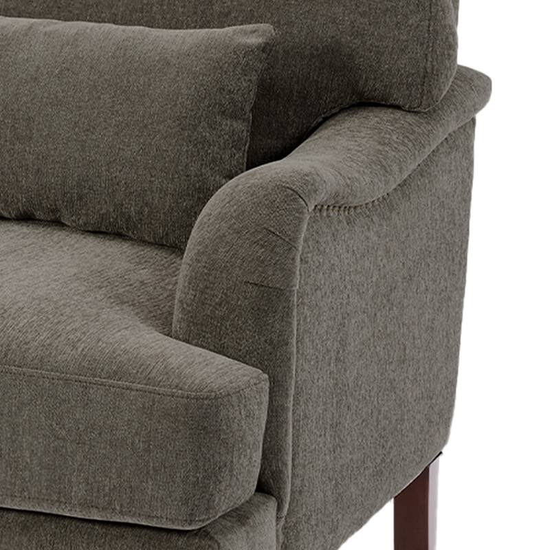 Oversized Accent Chair Chenille Upholstered Armchair With Rivets