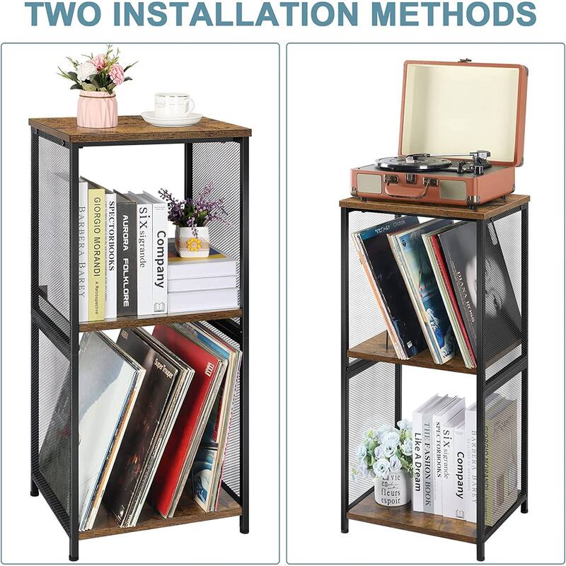 Vinyl Record Storage Holder Turntable Stand Cabinet