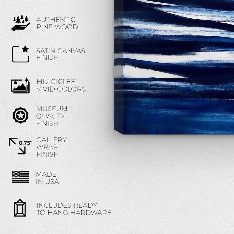 Wynwood Studio Nautical and Coastal Ripples on the Surface Blue and Nautical & Coastal Wall Art Canvas Print