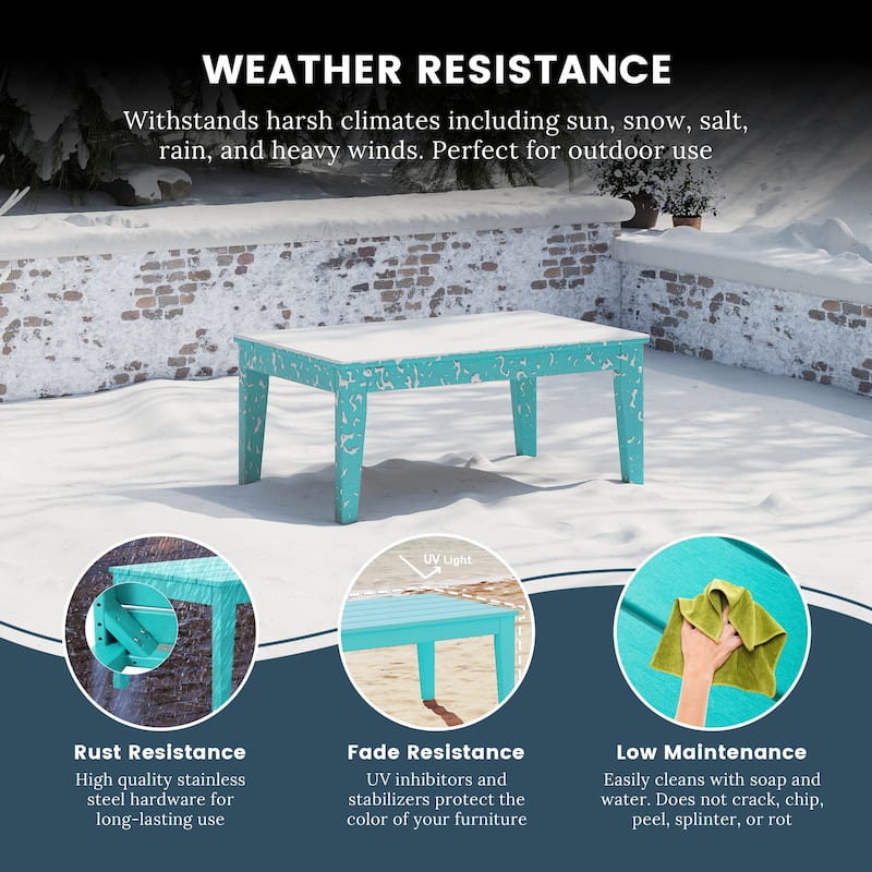 Polytrends Laguna Outdoor Patio Conversation Coffee Table