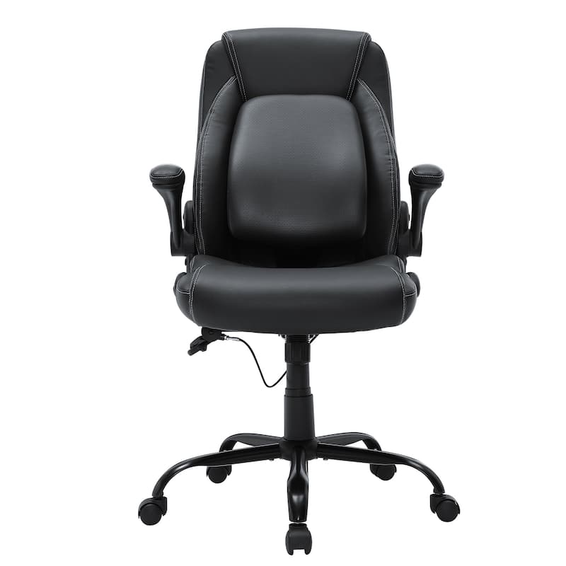 Executive Office Chair with Cutting-edge Adjustable Lumbar Support - 90-120 degrees, 3.93-inch - Black