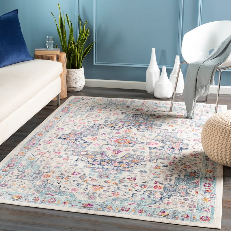 Artistic Weavers Eilis Distressed Medallion Area Rug - 2'9" x 10'3" - Denim