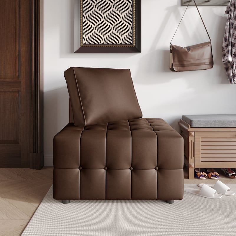 CraftPorch 4-Piece Elegance Button-Tufted PU Upholstered