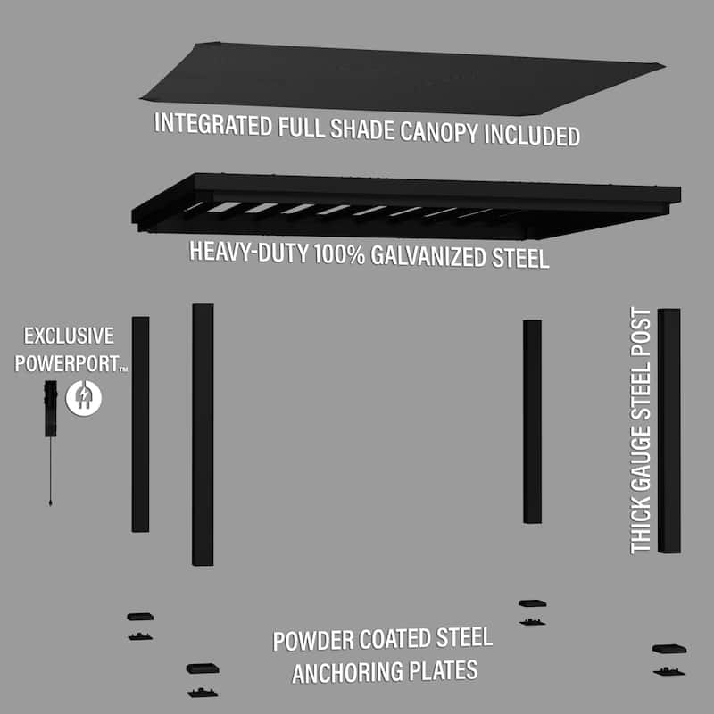 Backyard Discovery Trenton 14x12' Galvanized Steel Pergola with Canopy