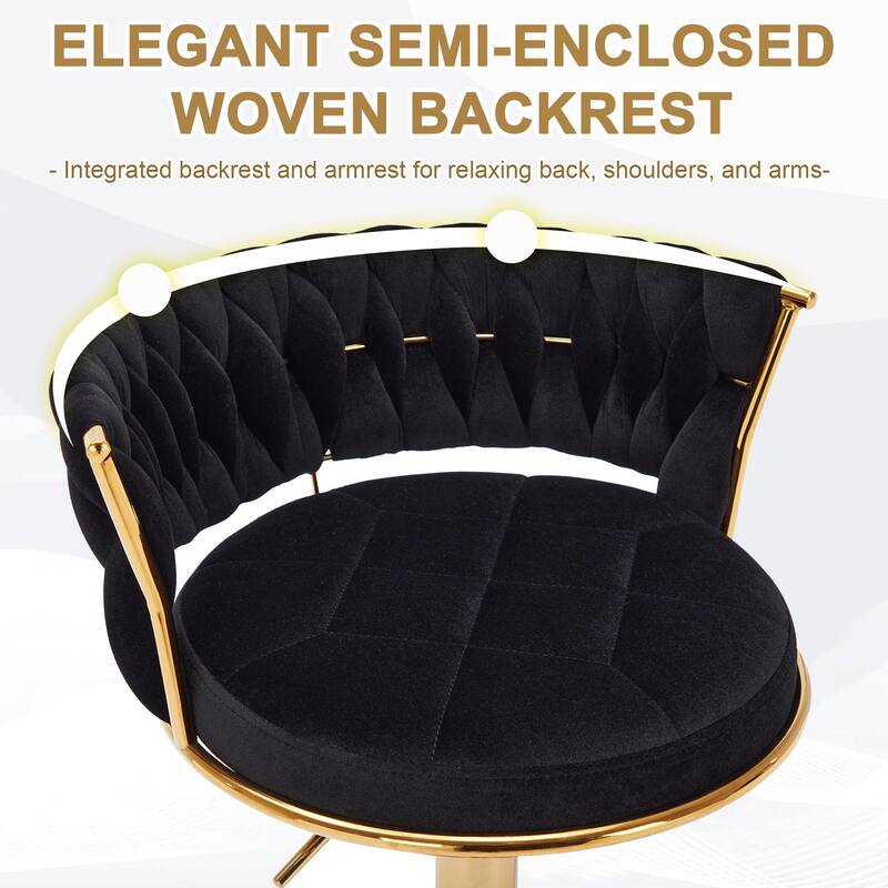 VECELO Set of 4/6 Bar Stools Adjustable Swivel with Metal Frame Modern Bar Stools with Back for Dining Room