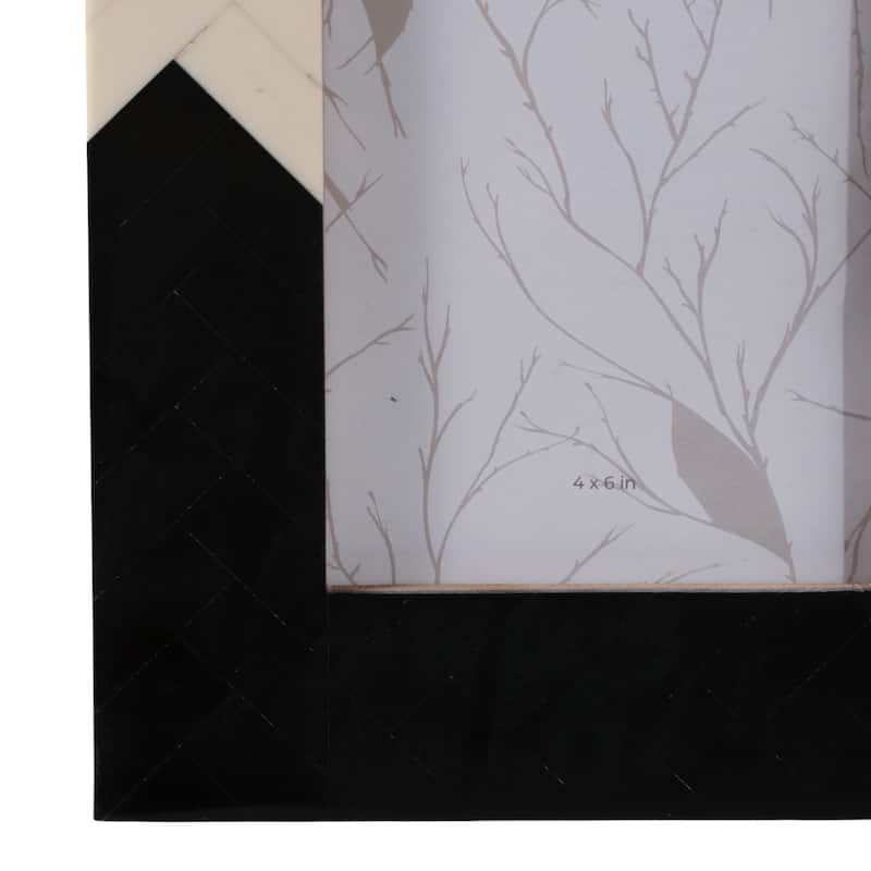 Resin Picture Frame Geometric Contrast Design and Two-Tone Styling