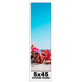 5x45 In Frame White Solid Wood Picture Frame Includes UV Acrylic - Bed ...