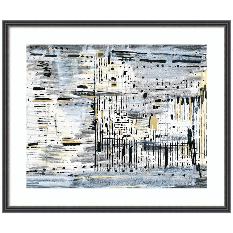 Kate and Laurel Framed Art Brookyln Bridge Horizontal by Leah Nadeau - 25x21 - Black