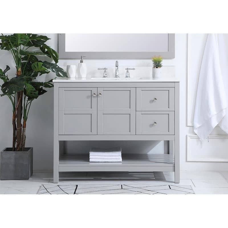 Elegant Lighting VF16442-BS Theo 42" Free Standing Single Basin Vanity