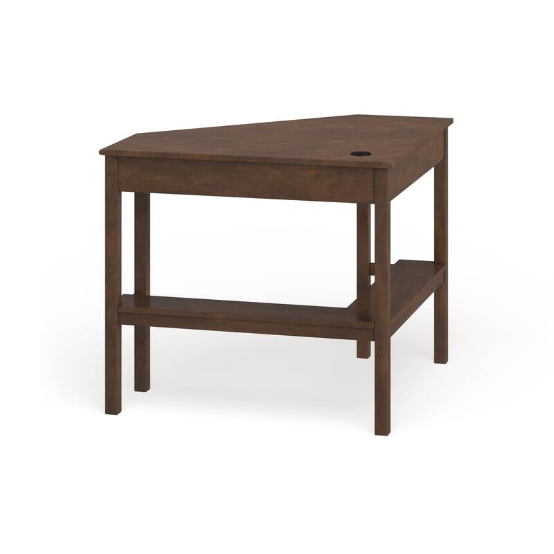 SEI Furniture Crescent Espresso Wood Corner Computer Desk