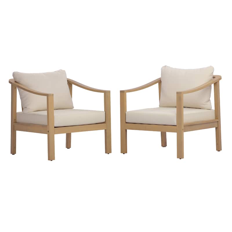 Christopher Knight Home - Modern 26.38" Deep Seat Outdoor Patio Club Chair with Ergonomic Slatted Backrest & Soft Cushion