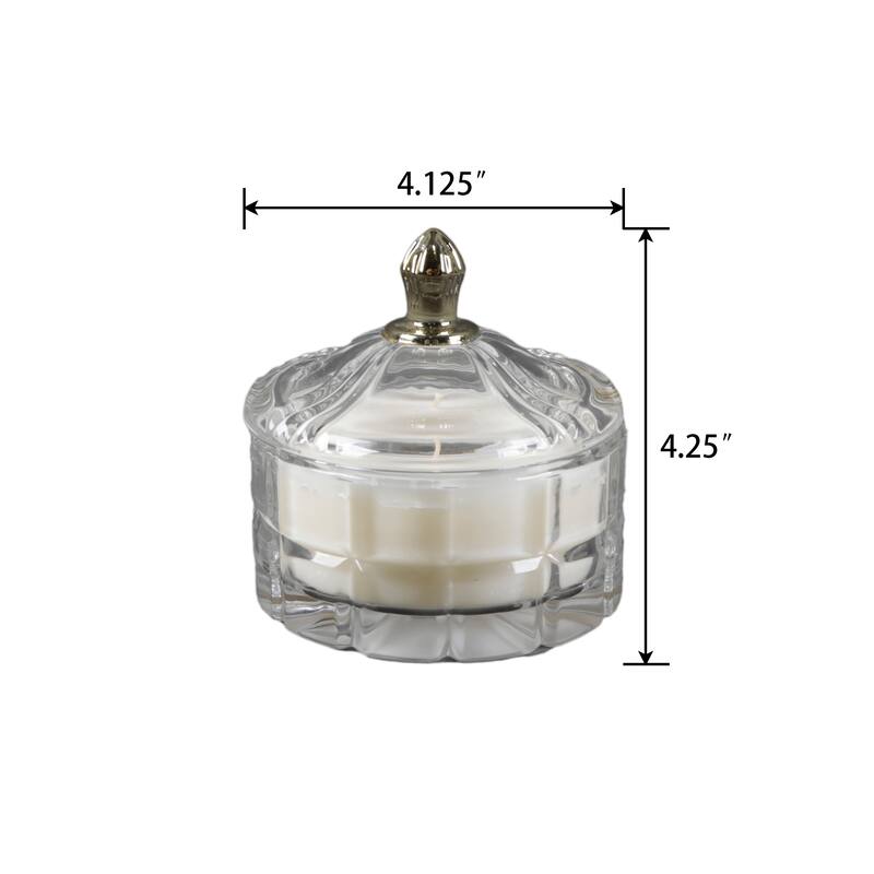4.13inD Glass Vanity Candle with Metal Knob Lid - Lemon