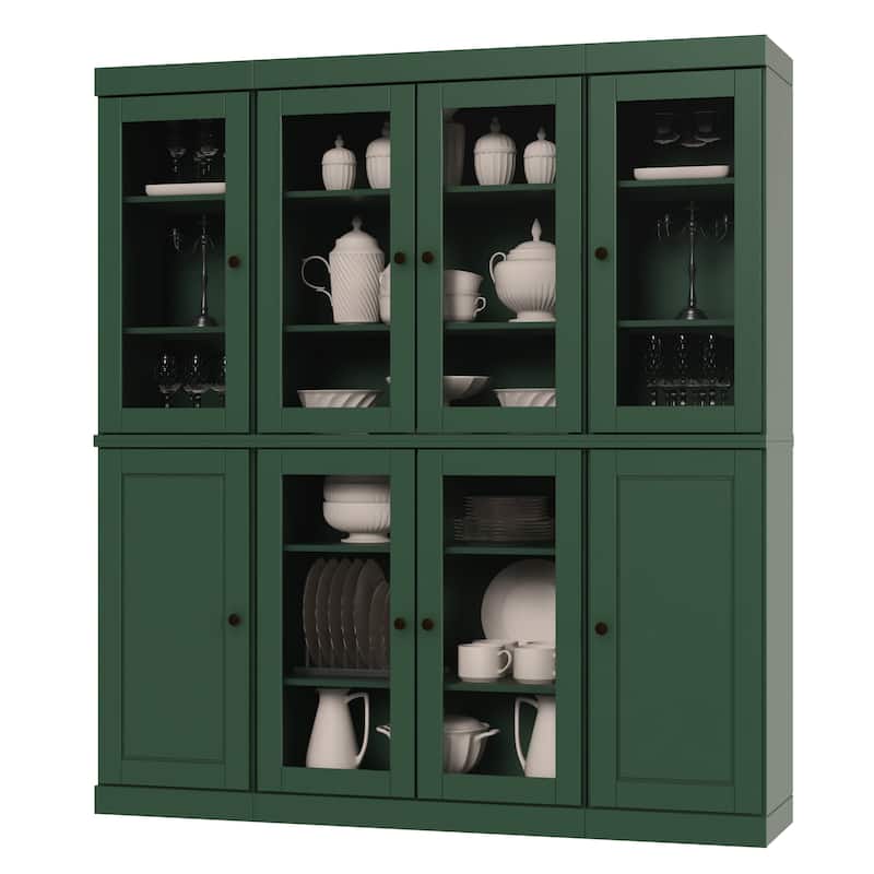 Palace Imports 100% Solid Wood 65" Kitchen China Pantry Cabinet - 65" x 71.5"