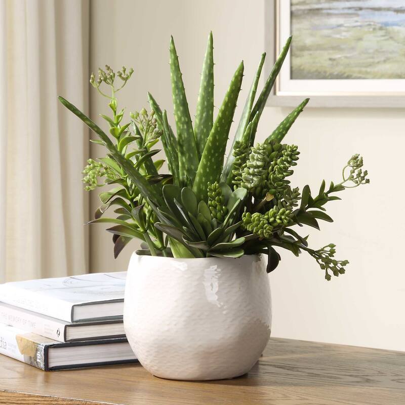 Uttermost 60244 Sundown Succulent 14" Wide Arid Succulents Artificial - Succulent / White