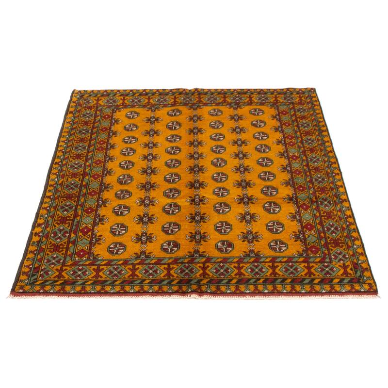 ECARPETGALLERY Hand-knotted Uzbek Kargahi Gold Wool Rug - 5'0 x 6'3