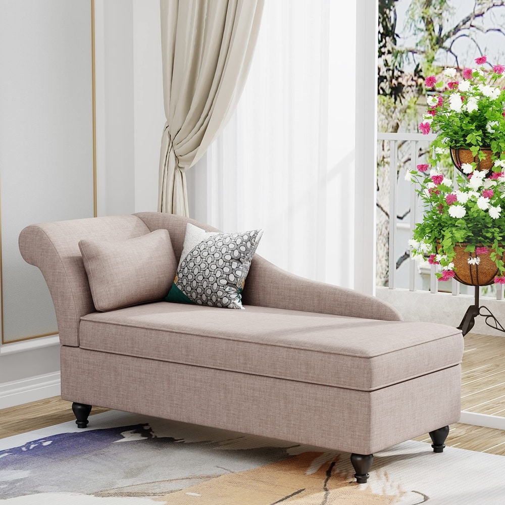 Modern Chaise Lounge Indoor with Storage Fabric Chaise Lounge Couch