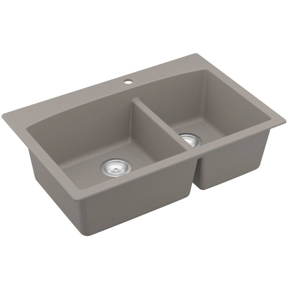 Karran USA QT-711 Quartz QT 33" Drop In Double Basin Quartz Composite