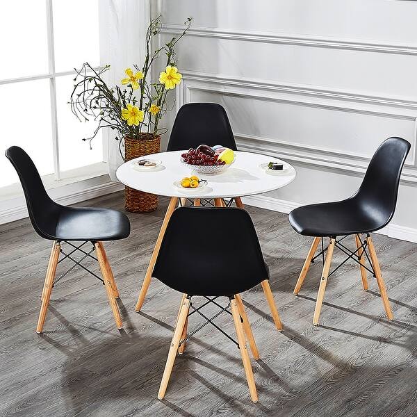 Shop Home Kitchen Dining Chairs Wood Leg Side Chairs Set Of 4