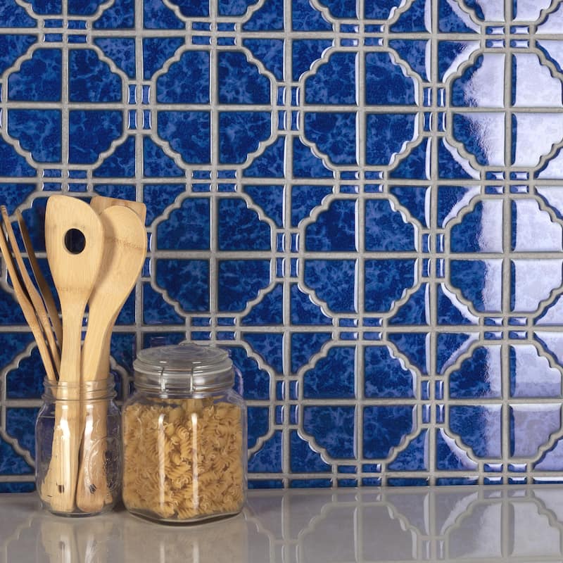 Merola Tile Osaka Blue Cloud 11-7/8" x 11-7/8" Porcelain Floor and Wall Tile