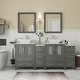 preview thumbnail 1 of 29, Vanity Art 72" Double Sink Bathroom Vanity Set with Engineered Marble Top and Free Mirror Grey