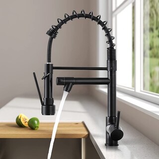 Spring Single Handle Single Hole Kitchen Sink Faucet Pull Down Sprayer Mixer Tap 