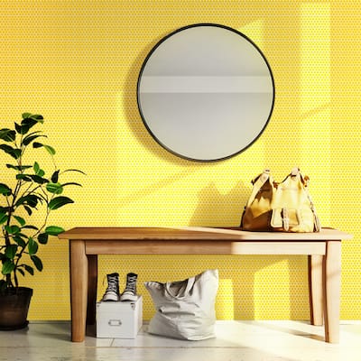 Apollo tile 12" x 12" Cirkel Glossy Yellow Porcelain Tile (9.87 sq ft/case) - 10 Pack