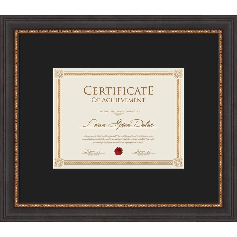 Ashton Black Framed Picture Frame, Photo Frame - 17x14.5 Matted Black 11x9