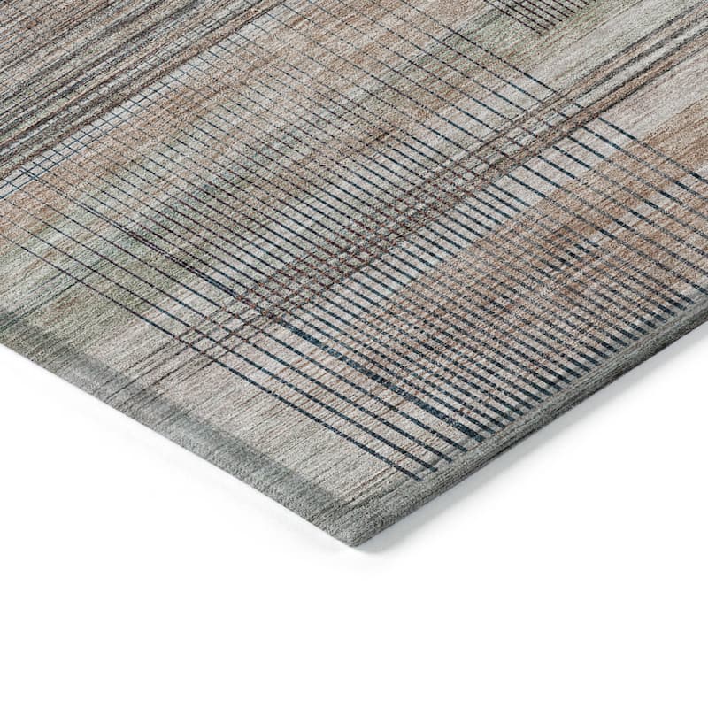 HomeRoots Striped Transitional Rectangle Outdoor Rug