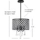 preview thumbnail 12 of 22, Avah Metal/Crystal Adjustable LED Drop Chandelier, Black/Clear by JONATHAN Y