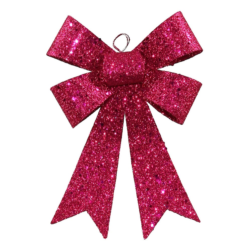 Shop 7 Cerise Pink Sequin And Glitter Bow Christmas Ornament N