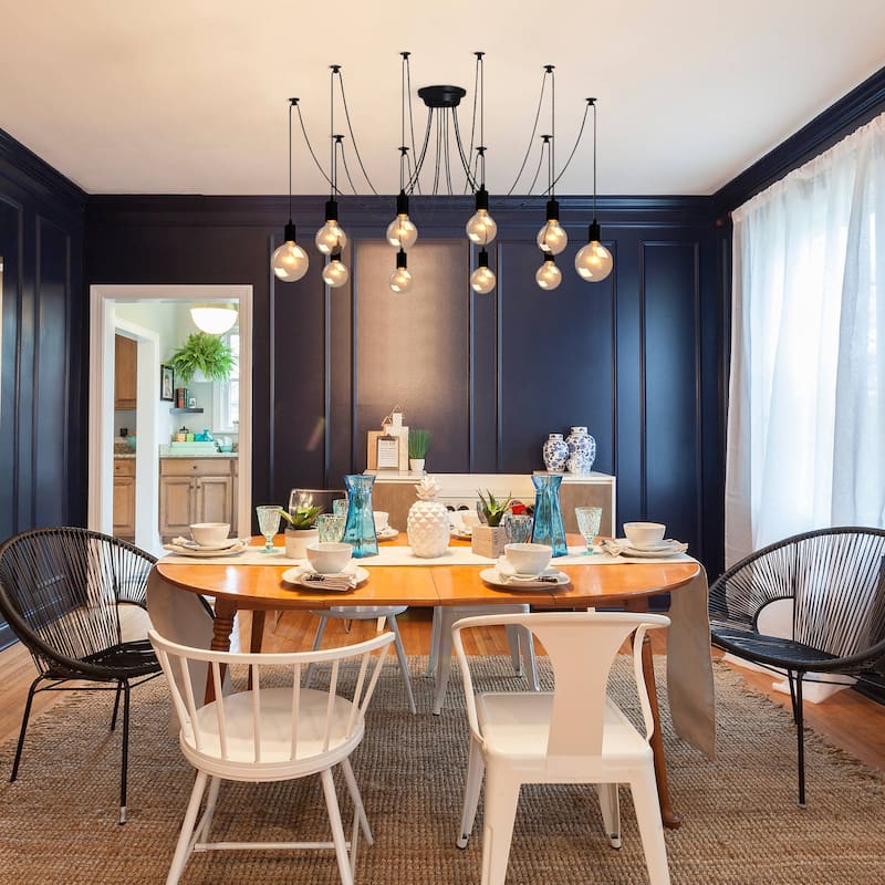 Cusp Barn Antique Classic Adjustable Ceiling Spider Lamp Retro Chandelier Pendant Light for Dining Room