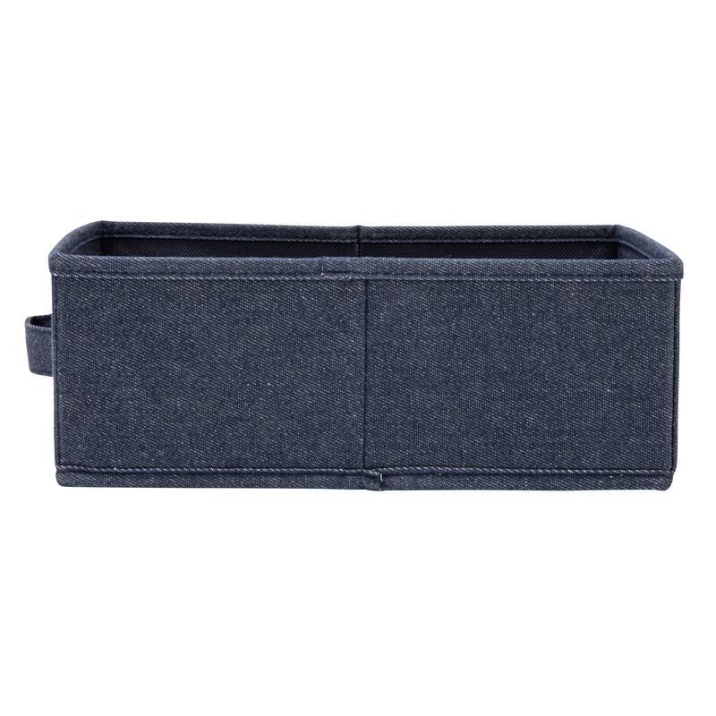 Household Essentials Collapsible Cotton Blend Rectangular Storage Drawer with Handle - 11.5"L x 7.3"W x 4.3"H