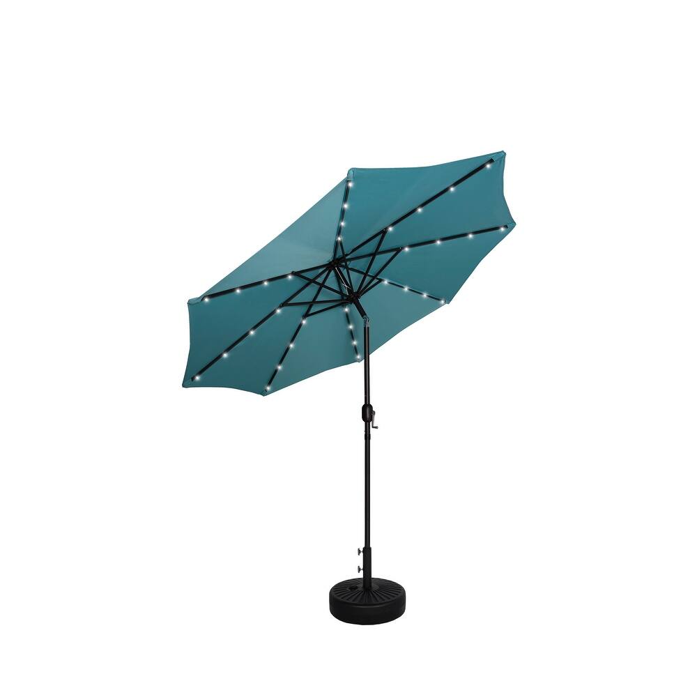 9 Ft. Solar Lighted Patio Umbrella with Base Included