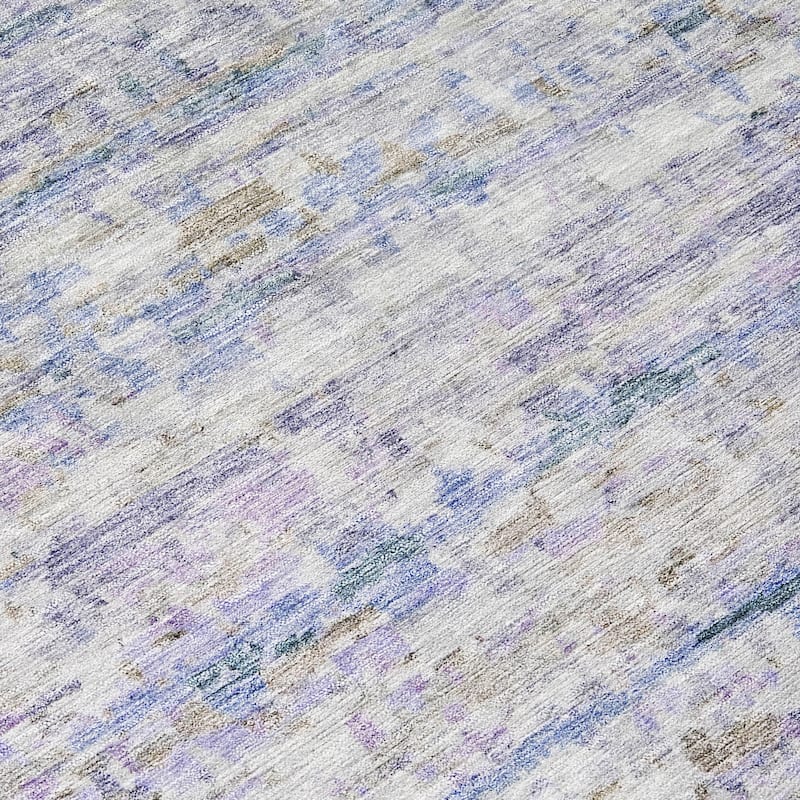 Machine Washable Indoor/ Outdoor Contemporary Solid Chantille Rug