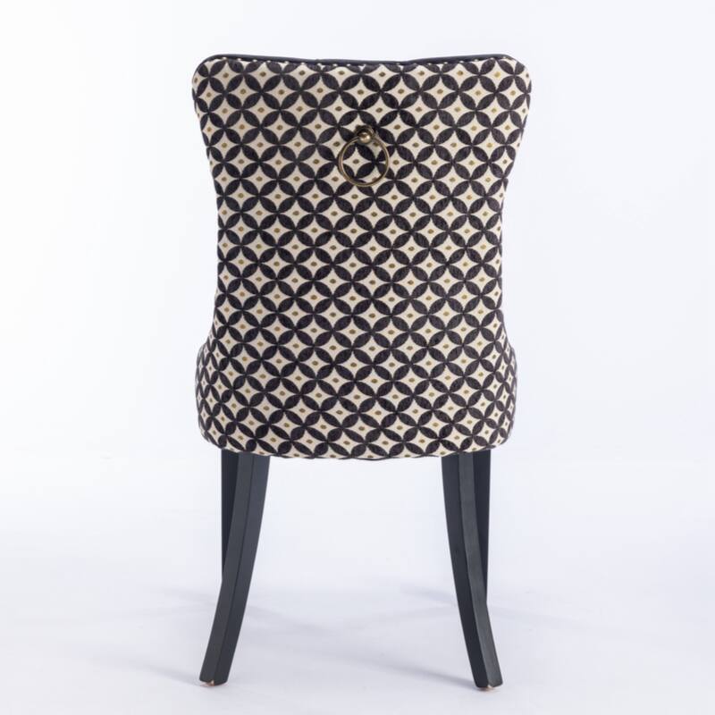 High-end Tufted Solid Wood Contemporary Velvet Upholstered Dining Chair,SET OF 2