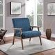 preview thumbnail 45 of 85, Weldon Mid-Century Fabric Upholstered Chair Blue Fabric with Brushed Brown Frame